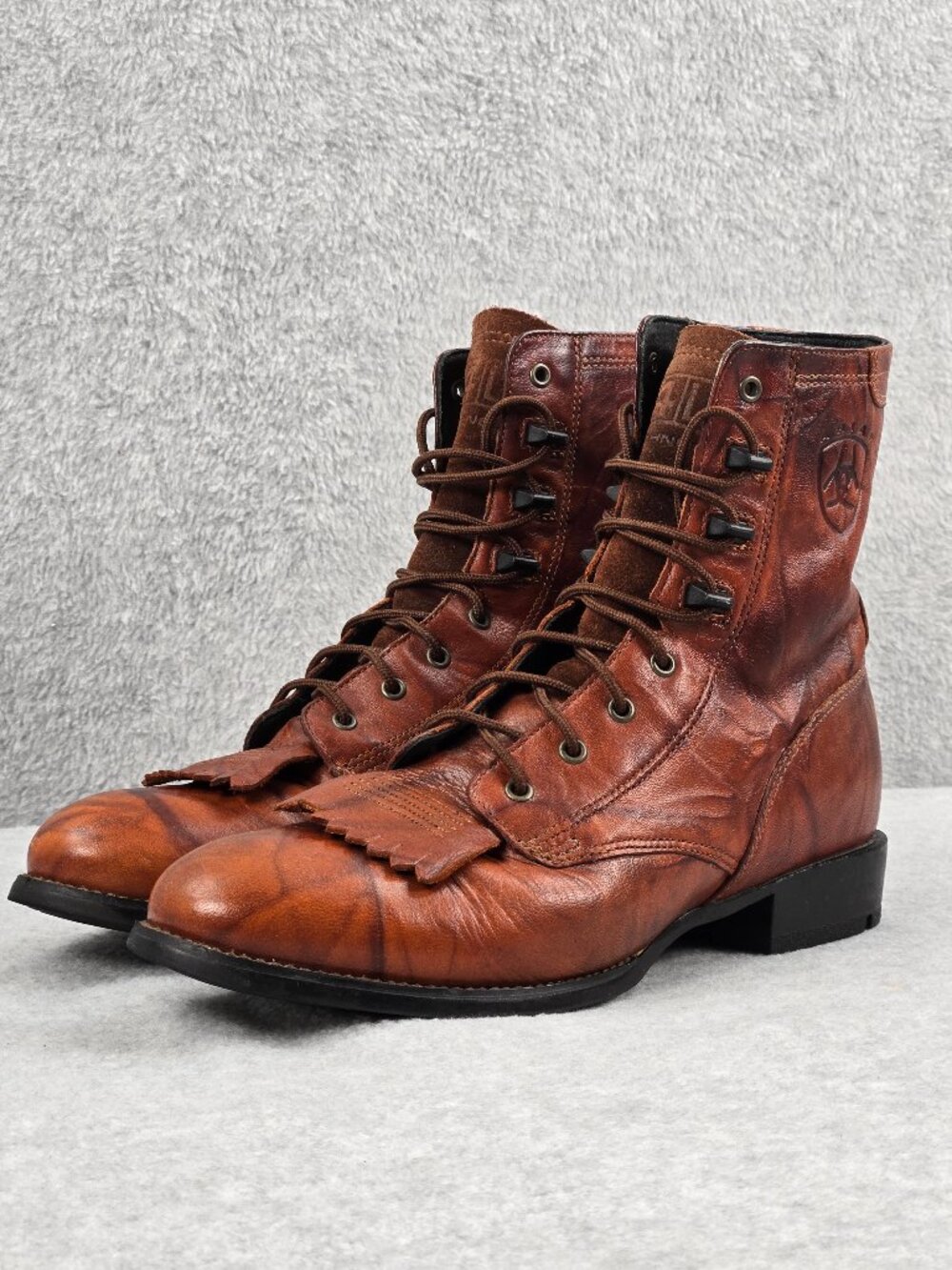 Ariat Heritage Lacer Boots Womens 7.5 B Fringed Kiltie Leather Western Rodeo